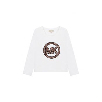 Michael Kors longsleeve din bumbac pentru copii culoarea alb