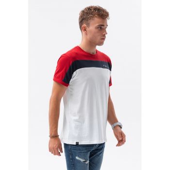 Tricou din bumbac cu model colorblock