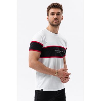 Tricou din bumbac cu model colorblock