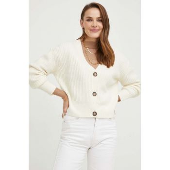 Answear Lab cardigan de lana femei, culoarea bej, light