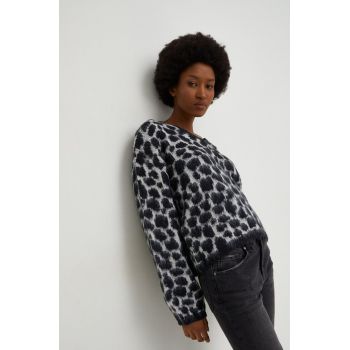 Answear Lab pulover de lana femei, culoarea negru,