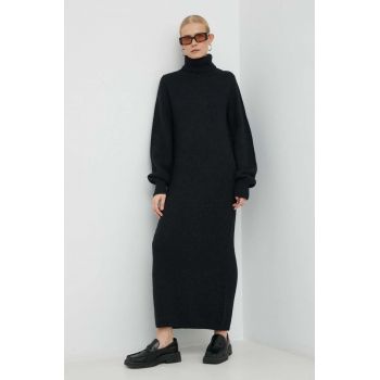 Birgitte Herskind rochie din lana Tipp Knit Dress culoarea negru, maxi, drept