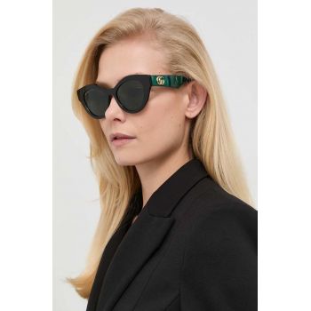 Gucci ochelari de soare femei, culoarea verde de firma originali