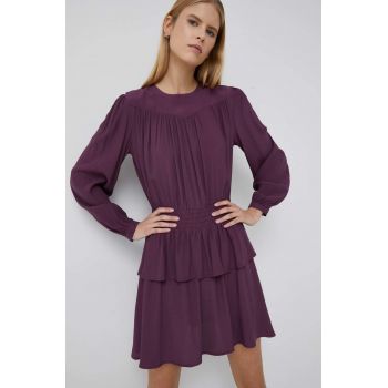 Pepe Jeans rochie Milenka culoarea violet, mini, evazati ieftina