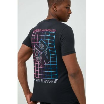 Under Armour tricou Gradient Grid barbati, culoarea negru, cu imprimeu