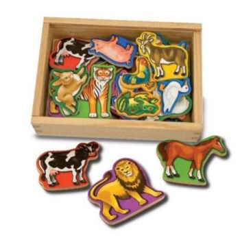 Animale de lemn cu magneti Melissa and Doug 0475