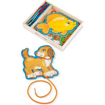 Joc din lemn cu sireturi Animale de companie Melissa and Doug 3782 ieftin