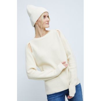 Medicine pulover femei, culoarea bej, de firma original