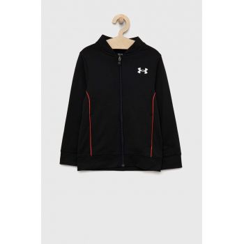 Under Armour bluza copii culoarea negru, neted de firma original