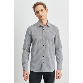 Camasa slim fit din amestec de bumbac