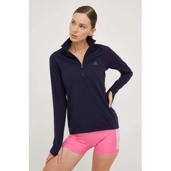 adidas Performance hanorac de jogging Run Fast femei, culoarea albastru marin, neted