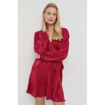 Bardot rochie culoarea rosu, mini, evazati de firma originala