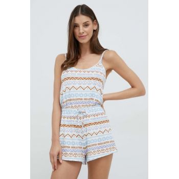 Hollister Co. salopeta pijama culoarea alb