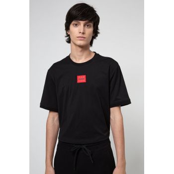 HUGO tricou din bumbac culoarea negru, cu imprimeu