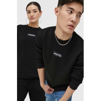 Kangol bluza unisex, culoarea negru, cu imprimeu ieftin