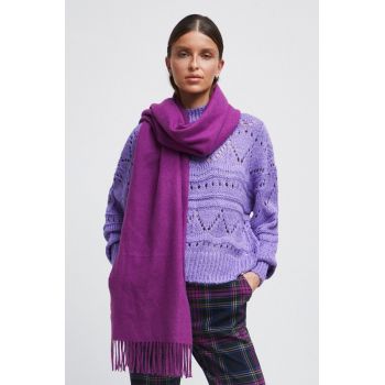 Medicine pulover femei, culoarea violet, cu turtleneck ieftin