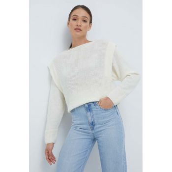 Sisley pulover din amestec de lana femei, culoarea bej, ieftin