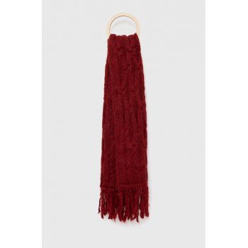 United Colors of Benetton esarfa din amestec de lana culoarea bordo, neted