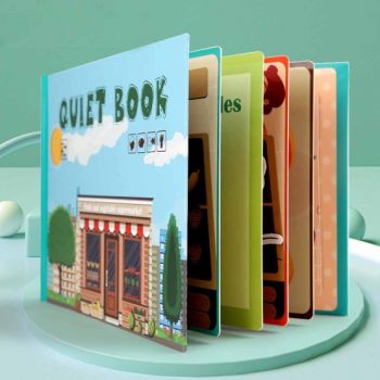 Carte cu activitati educative, Quiet Book Aprozarul de legume si fructe de firma originala