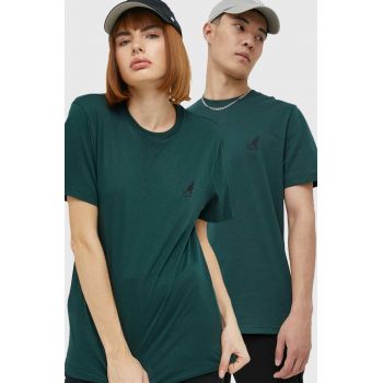 Kangol tricou din bumbac culoarea verde, cu imprimeu ieftin