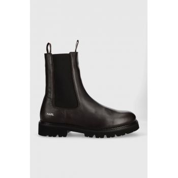 Karl Lagerfeld ghete chelsea de piele Troupe Mens barbati, culoarea maro de firma originale