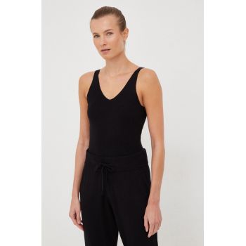 Dkny tricou din amestec de lana femei, culoarea negru