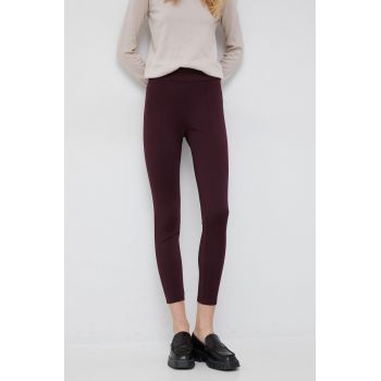 GAP colanti femei, culoarea bordo, neted