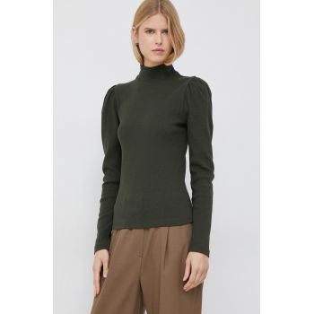 GAP longsleeve femei, culoarea verde, cu turtleneck