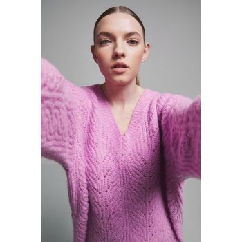 Medicine pulover femei, culoarea violet, de firma original