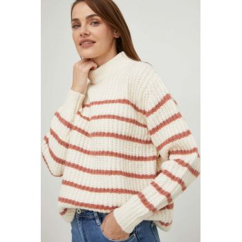 Answear Lab pulover femei, culoarea bej, călduros, cu turtleneck ieftin