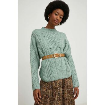 Answear Lab pulover femei, culoarea turcoaz, cu turtleneck