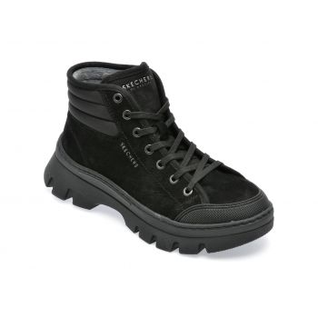 Ghete SKECHERS negre, ROADIES SURGE9, din piele intoarsa