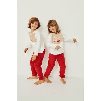 zippy pijama copii culoarea rosu, cu imprimeu