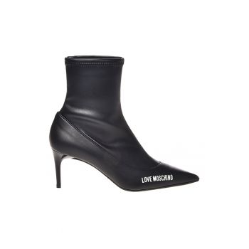 Botine fara inchidere cu toc inalt