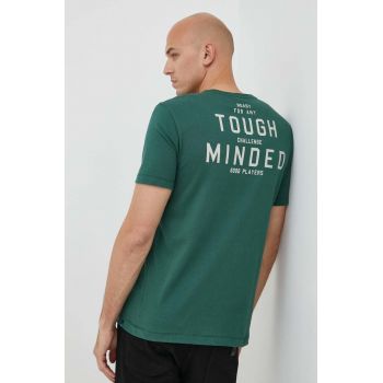 United Colors of Benetton tricou din bumbac culoarea verde, cu imprimeu