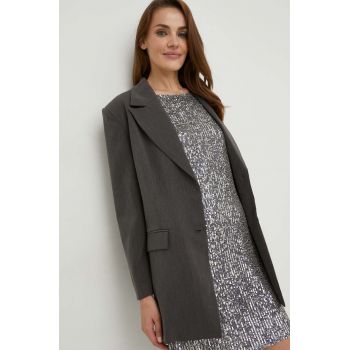 Answear Lab sacou culoarea gri, oversize, neted