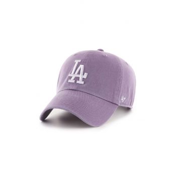 47brand șapcă de baseball din bumbac Mlb Los Angeles Dodgers culoarea violet, cu imprimeu