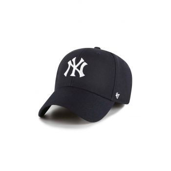 47brand șapcă din amestec de lână Mlb New York Yankees culoarea albastru marin, cu imprimeu