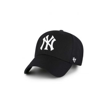 47brand șapcă MLB New York Yankees culoarea negru, cu imprimeu B-MVPSP17WBP-BKW