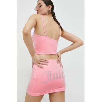 Juicy Couture fusta culoarea roz, mini, creion ieftina