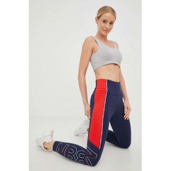New Balance leggins de alergare femei, culoarea albastru marin, cu imprimeu