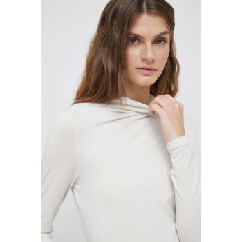 Vero Moda longsleeve femei, culoarea bej, cu turtleneck