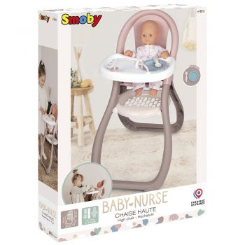 Scaun de masa pentru papusi Smoby Baby Nurse maro ieftina