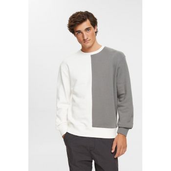 Bluza sport cu decolteu la baza gatului si model colorblock