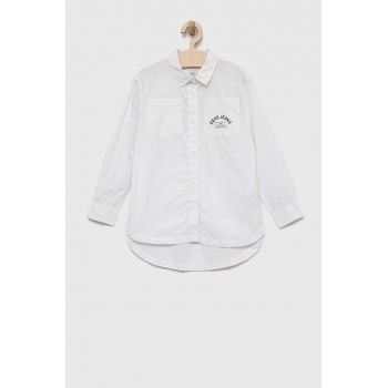 Pepe Jeans camasa de bumbac pentru copii Zandra culoarea alb