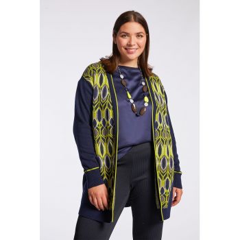 Cardigan cu imprimeu abstract