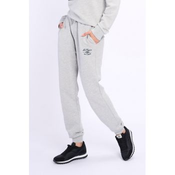 Pantaloni sport cu snur de ajustare si buzunare laterale