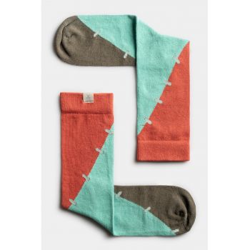 Sosete unisex din amestec de bumbac cu model colorblock