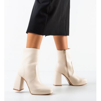 Botine dama Owais Bej ieftine