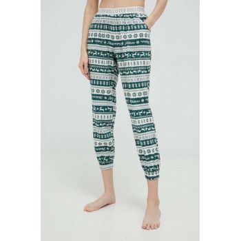 Hollister Co. pantaloni de pijama femei, culoarea verde ieftine